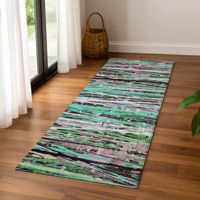 Premium Machine Washable Mayfield AMF2125 Striped Rug