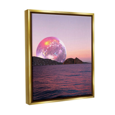 "Disco Ball Sunset Floater Frame" par Lil 'Rue sur toile