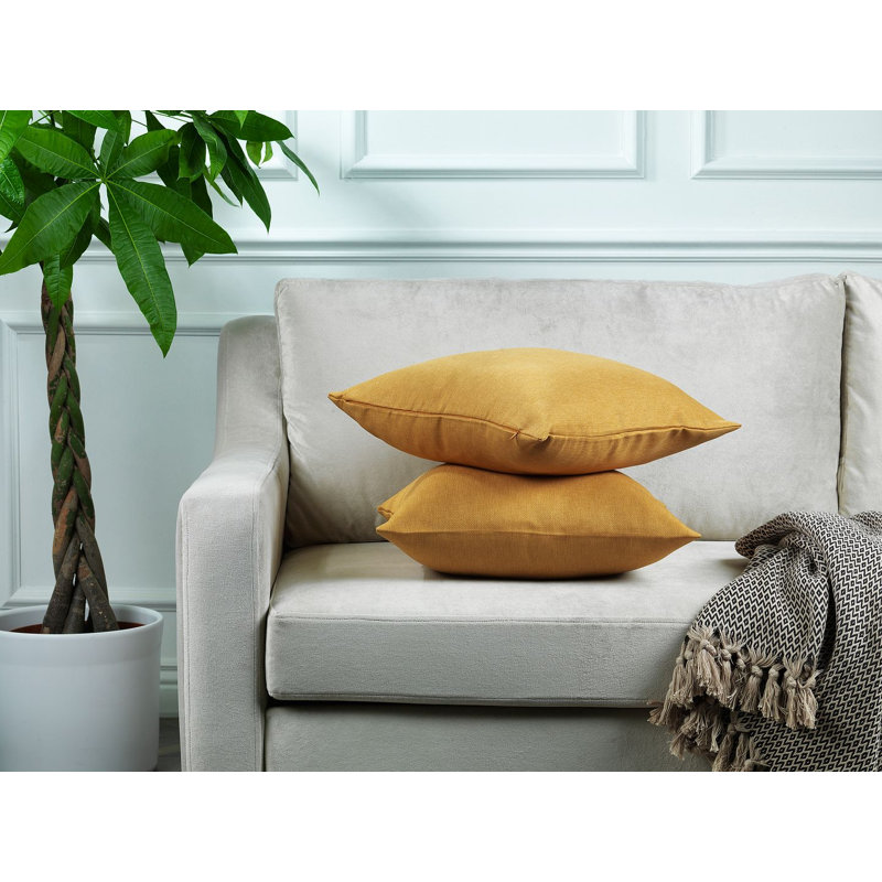 Indoor / Outdoor Rectangular Lumbar Pillow Cover - 1 Pc, Yellow, 30 x 50cm