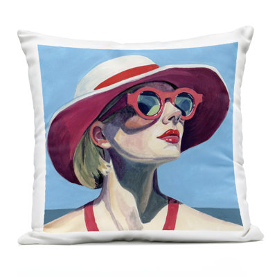 Coussin d'extérieur imprimé vacances par Style, par Kate Jarvik Birch, 18 x 7 x 18
