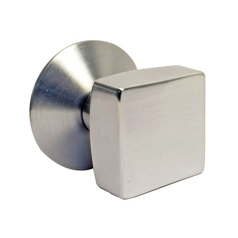 Passage Square Knob with Modern Rose, Satin Nickel