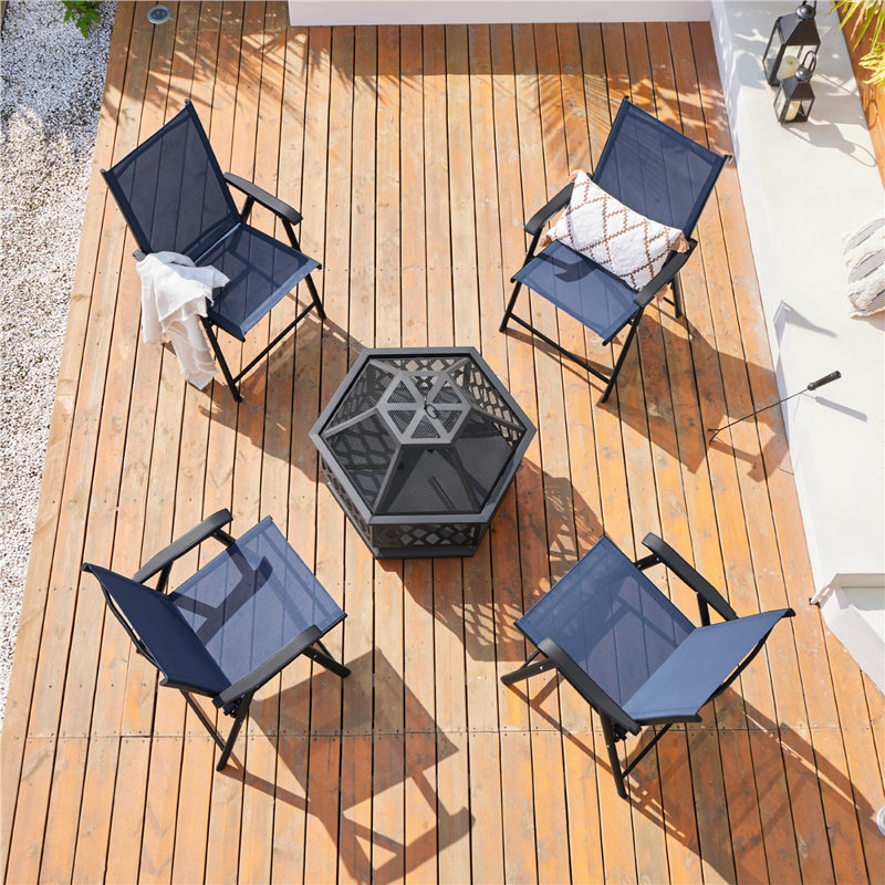 Fauteuil de patio pliant Jordin, Bleu