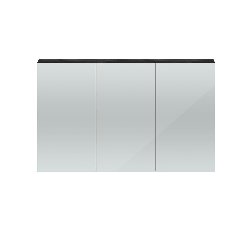 Quartet Surface Framed Mirrored Bathroom Cabinets with Mirror and 1, Hacienda Black