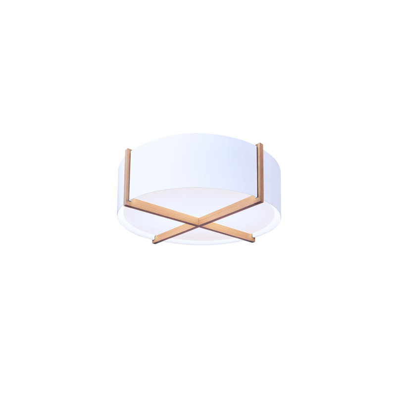 Plafonnier encastré Plura, Polymère givré, Chêne blanchi, L 6,4 po x L 24 po x P 24 po