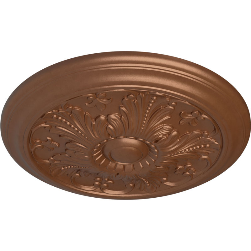 Médaillon de plafond H 16,875 po x l 16,875 po x P 3,5 po Vienna, Cuivre poli