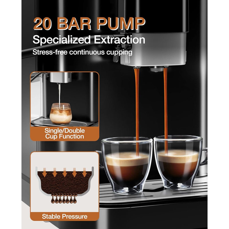 20 Bar Espresso Machine With Milk Tank