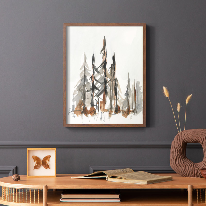 Rustic Evergreen II, reproduction encadrée - bois massif, H 20 po x l 16 po, Brun