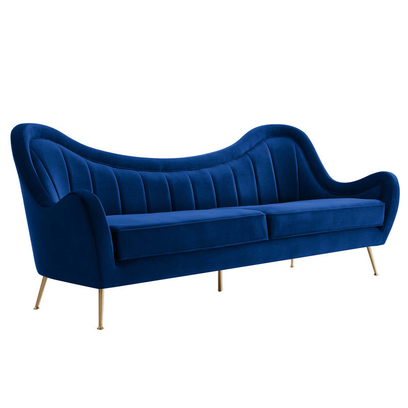 Canapé Cheshire, Velours bleu marine