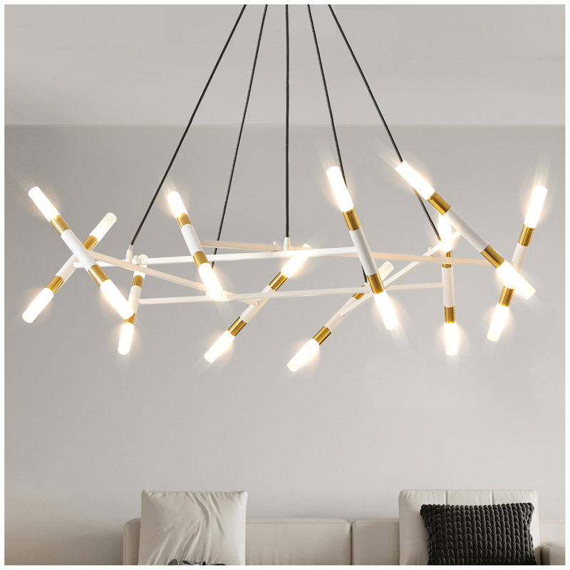 20-Light Modern Chandelier Light , White