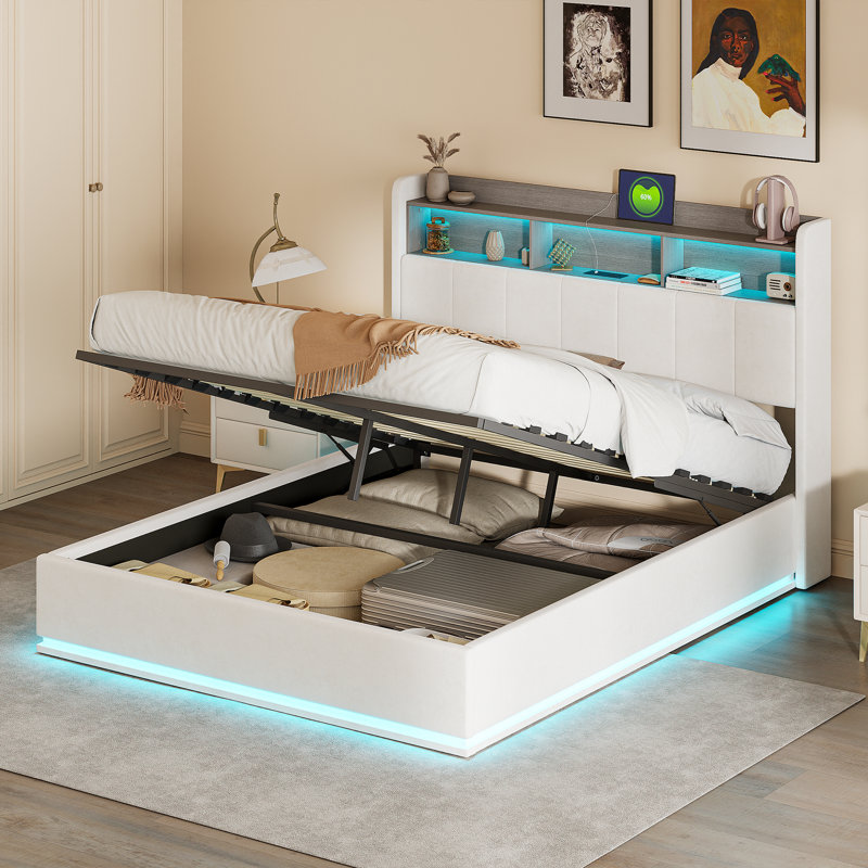 Upholstered Ottoman Storage Bed, European Double (140 x 200 cm)