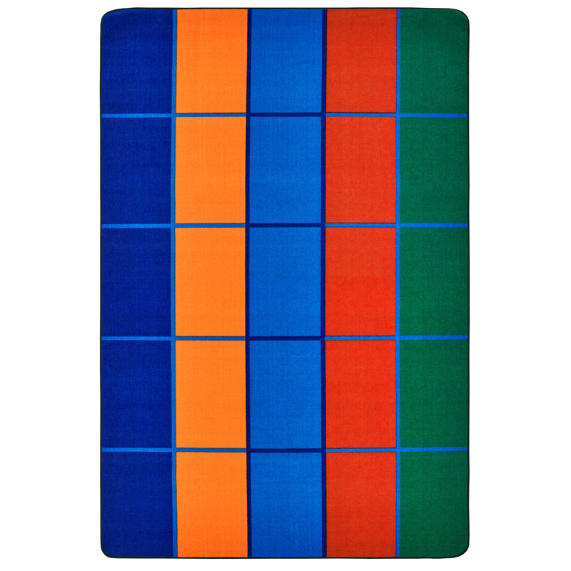 Tapis de salle de classe capitonné vert / orange / bleu KID $ Value Plus ™