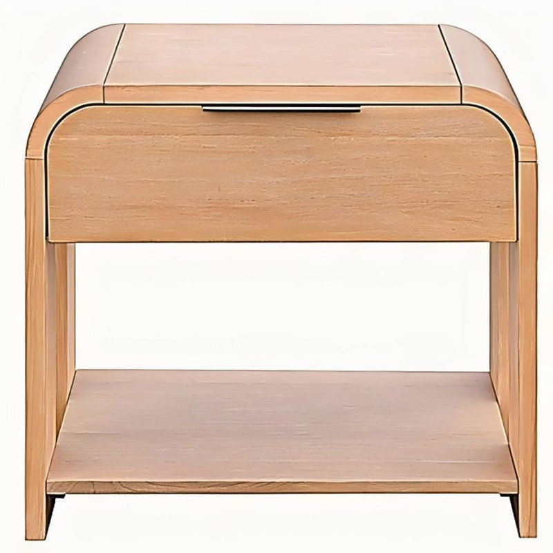 Modern One Drawer Waterfall Nightstand
