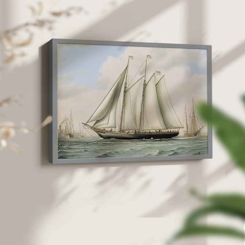 Série nautique-CLIX - impression encadrée - réarmable, H 8 po x l 10 po, Gris