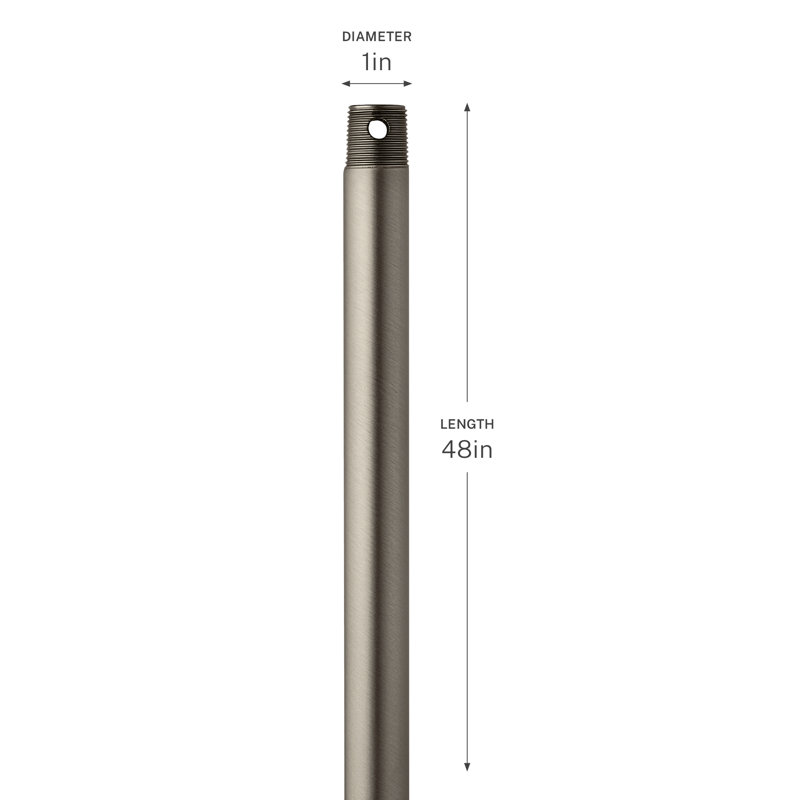 Tige de suspension pour ventilateur de plafond en étain antique de 48 pouces, H 48 po x l 0,75 po x P 0,75 po, Étain antique