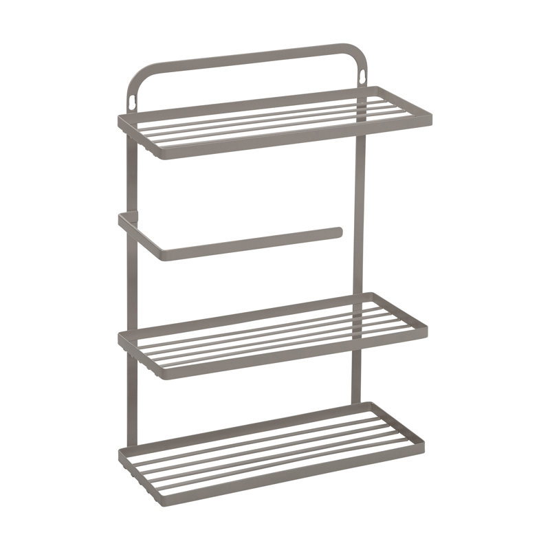 3 Jar  Spice Rack, Gray