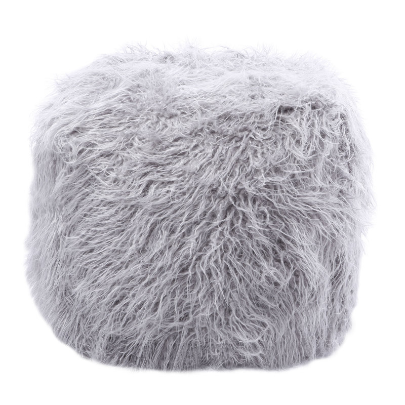 Laszlo Upholstered Pouf, Grey