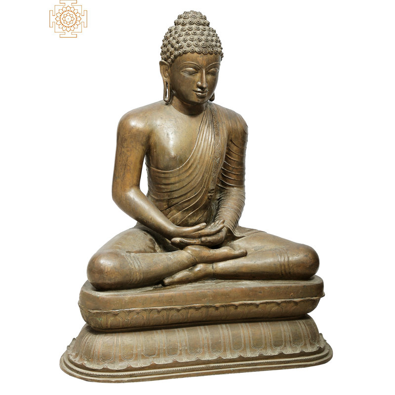 31” Superfine Buddha in Dhyana Mudra – Handmade Panchaloha Bronze, Lost Wax Casting, South Indian Artistry, Meditation Décor Centerpiece