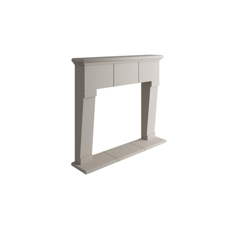 Encadrement de foyer en pierre avec foyer Bullnose Memphis, Brun clair, P 10 po x H 54 po x l 74 po