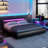 Charlesten Vegan Leather Platform LED Lights Bed with Wooden Slats and Adjustable Headboard, RGB Lighting & Music Sync, No Box Spring Needed-852362829-852362832