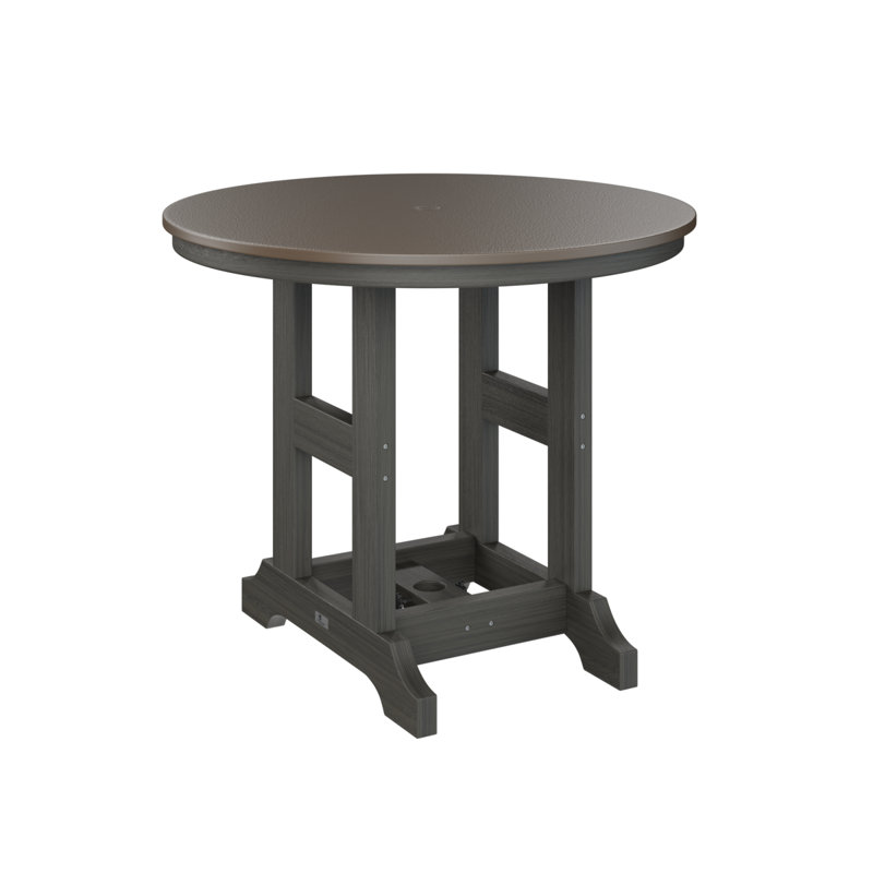 Berlin Gardens Garden Classic Round Dining Table, Hammered Top Bronze, Coastal Gray, 30.87" H x 38" W x 38" D