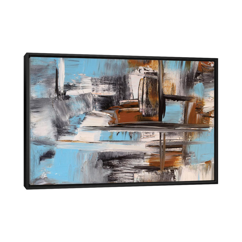 « on the lake », reproduction sur toile, H 40 po x l 60 po x P 1,5 po, Toile avec cadre noir, Pas de tapis