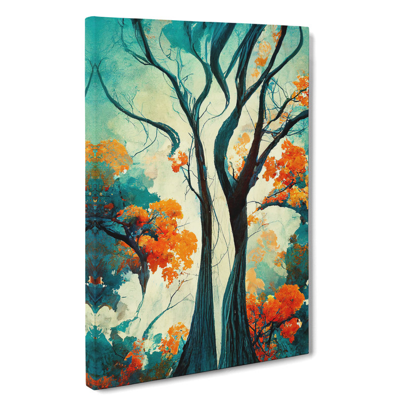 Pretty Abstract Trees - Wrapped Canvas, 50cm H x 35cm W