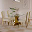 Ensemble de 4 chaises de salle à manger en velours blanc avec pieds en acier inoxydable à miroir doré et chaises de salle à manger rembourrées élégantes de luxe