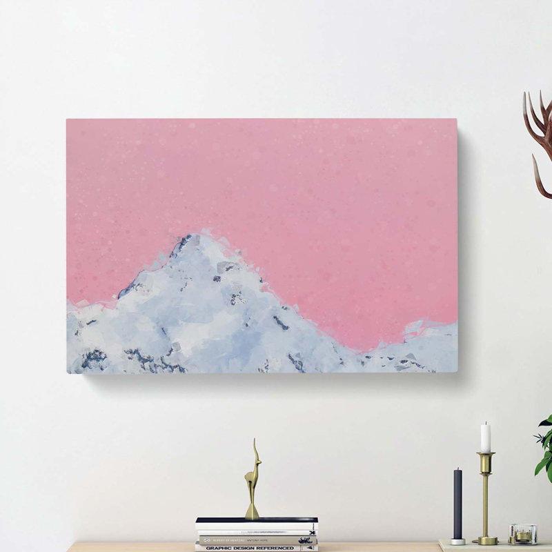 Snowy Mountain In Abstract - Wrapped Canvas, 60cm H x 91cm W x 3cm D