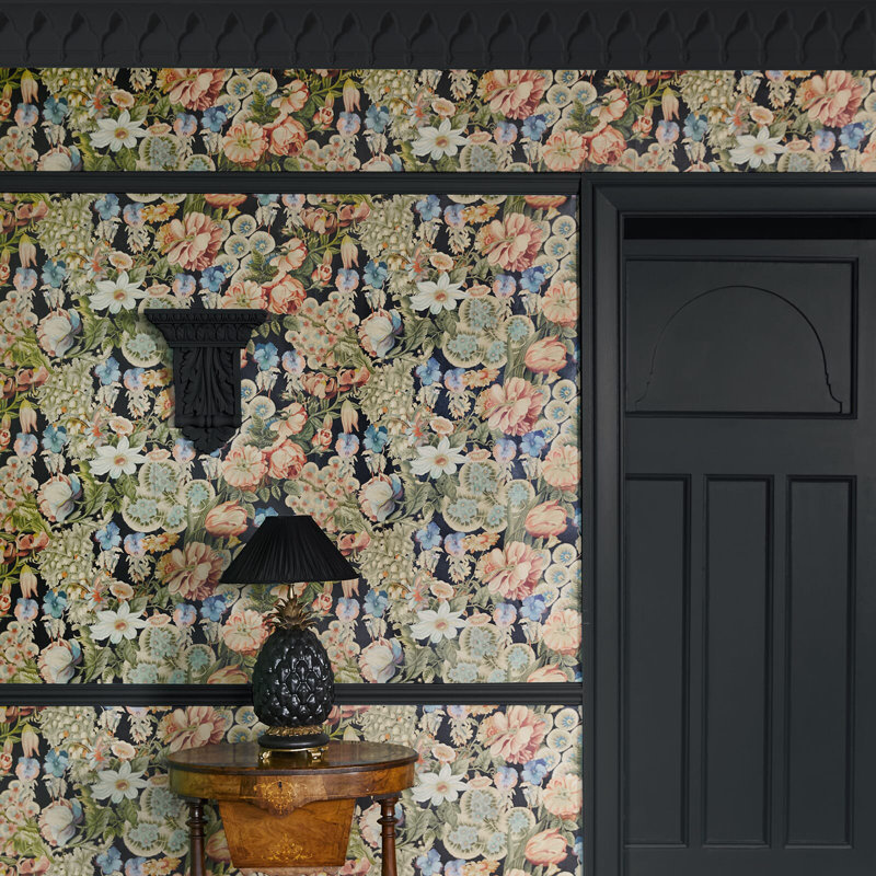Amatoria Magna 9.83' L x 70.87" W Paintable Wallpaper Roll, Noir
