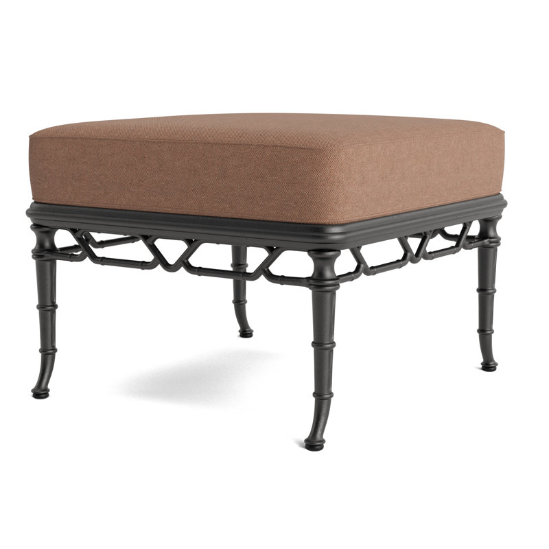 Calcutta Outdoor Ottoman, Textured Pewter, Fushion Clay