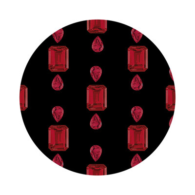 Gem Rubys Vegan Leather Round Pebble Placemat