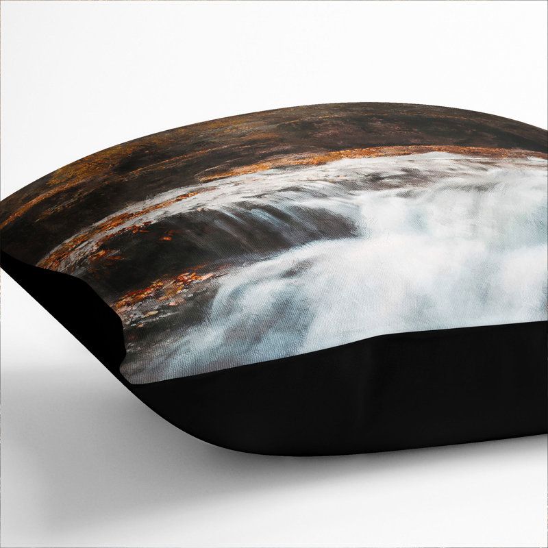 Forest Stream Vol.5 Painting Scatter Cushion, 40cm H x 40cm W x 15cm D, Black