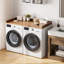 Laveuse, sécheuse, comptoir 54 po x 27,5 po, dessus de buanderie brun avec rebord et patin antidérapant-123949459