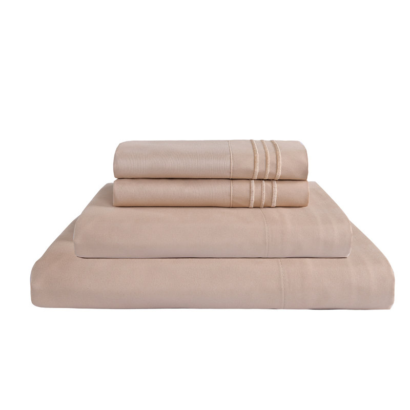 D-BSS4-E-20220419 Microfiber Sheet Set, Beige, Twin Sheet Set + 1 Fitted Sheet + 1 Pillowcase