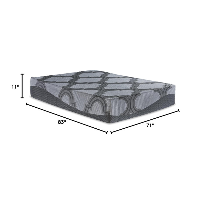 Matelas hybride 11 po avec mousse viscoélastique gélifiée lombaire, Très grand californien