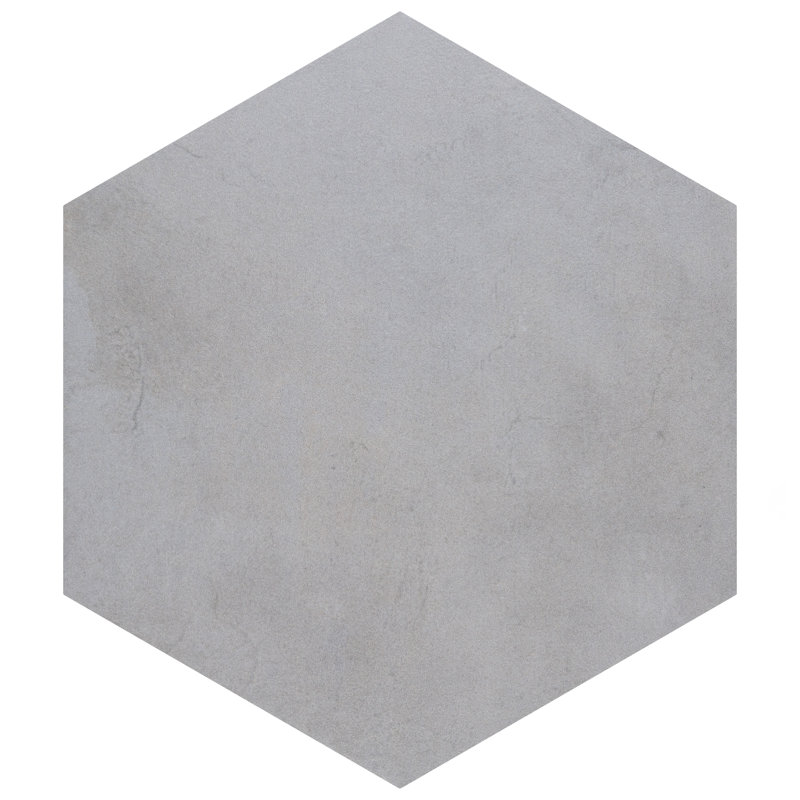 Industrial Hex 8-1/2 In. X 9-7/8 In. Porcelain Modern Look Wall & Floor Tile, Silver