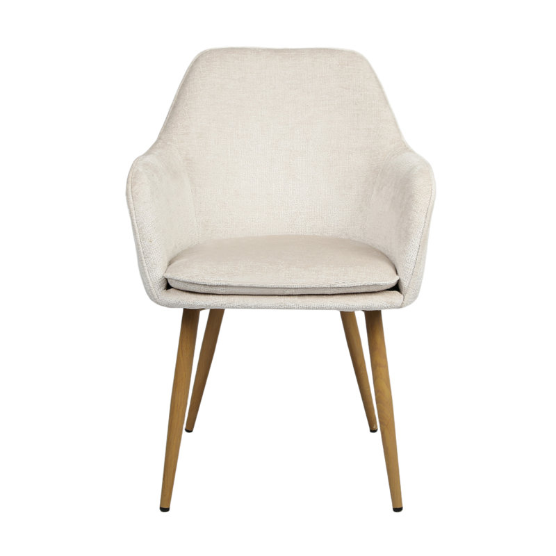 Velvet Armchair, Ash, Cream