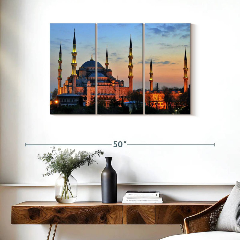 Blue Mosque Sunset Glow, 24" H x 38" W
