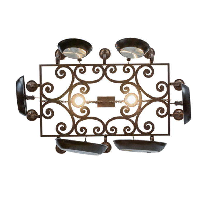 Tourelle Steel Handcrafted Rectangle Chandelier Pot Rack