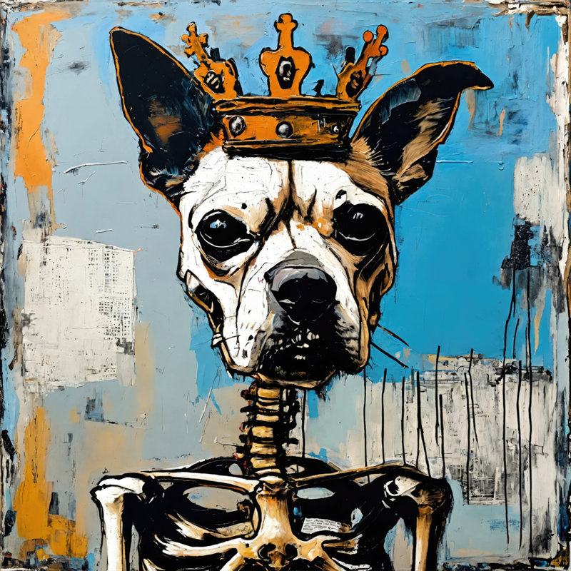 Dog 32-Homage-Basquiat, estampe numérique sur toile tendue avec châssis, H 36 po x l 36 po