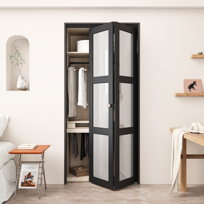 24" × 80" Solid Manufactured Wood 24"W X 77"H Solid Core Shaker Bi-Fold Door With Installation Hardware Kit, 24" x 80"