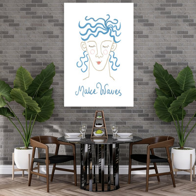 Make Waves Dreamer Abstract Modern Wall Art Print 1 Piece Wrapped Canvas Wall Art