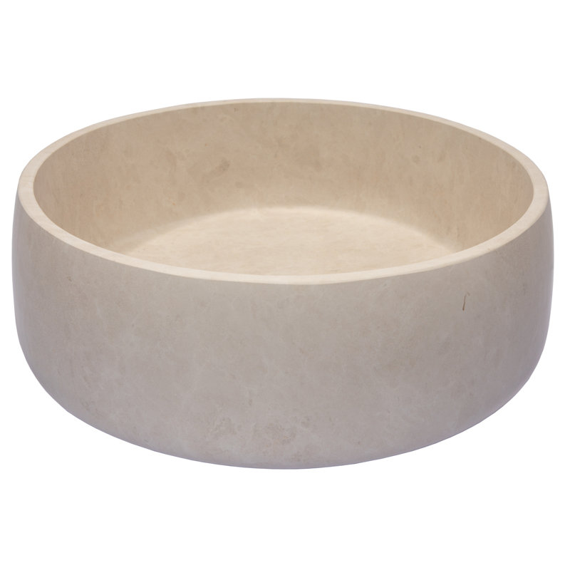 Lavabo de salle de bain vasque circulaire en pierre 16 po Eden Bath, Beige