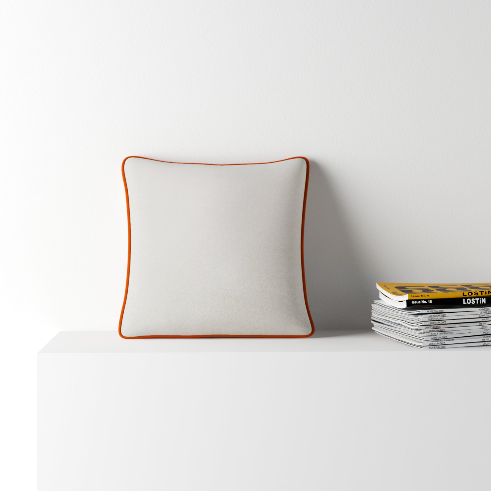 Pillow Cover Only - No Insert, 22" x 22", Cream/Rust