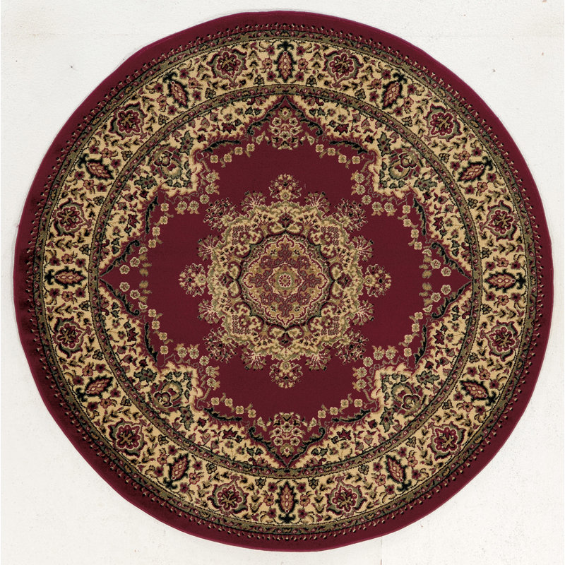  Tapis oriental bourgogne Northington, Rond 5 pi 3 po
