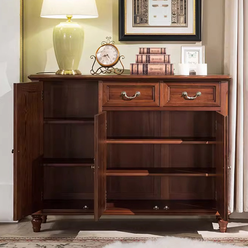 Walnut Solid Wood Shoe Storage Bench