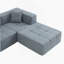 Boneless Modern Modular Sectional Single Sofa Couch Single Square Sofa Modern Armless Floor Sofa Couch Accent Armless Chair With Removable Back Cushion For Living Room, Apartment