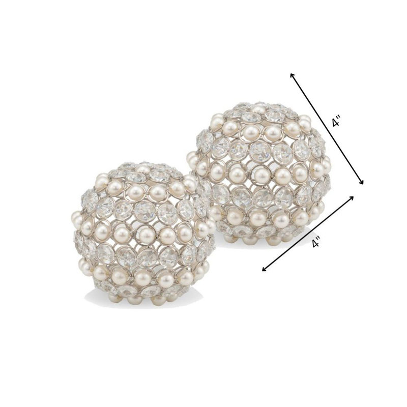 Facetas Perla Cristal et perles sphères, H 4 po x l 4 po x P 4 po