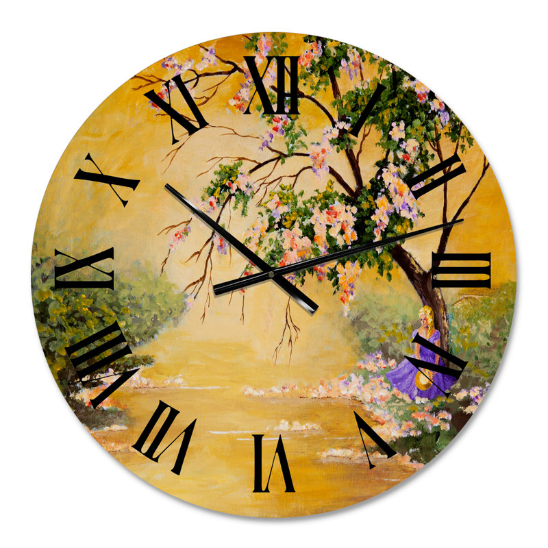 L'arbre en fleurs - Horloge murale traditionnelle, Petit