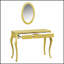 Meuble-lavabo de luxe avec miroir ovale, coiffeuse à 3 tiroirs pour le rangement des bijoux, console élégante pour l'entrée, le salon et la chambre à coucher, décoration intérieure élégante, or-379505106